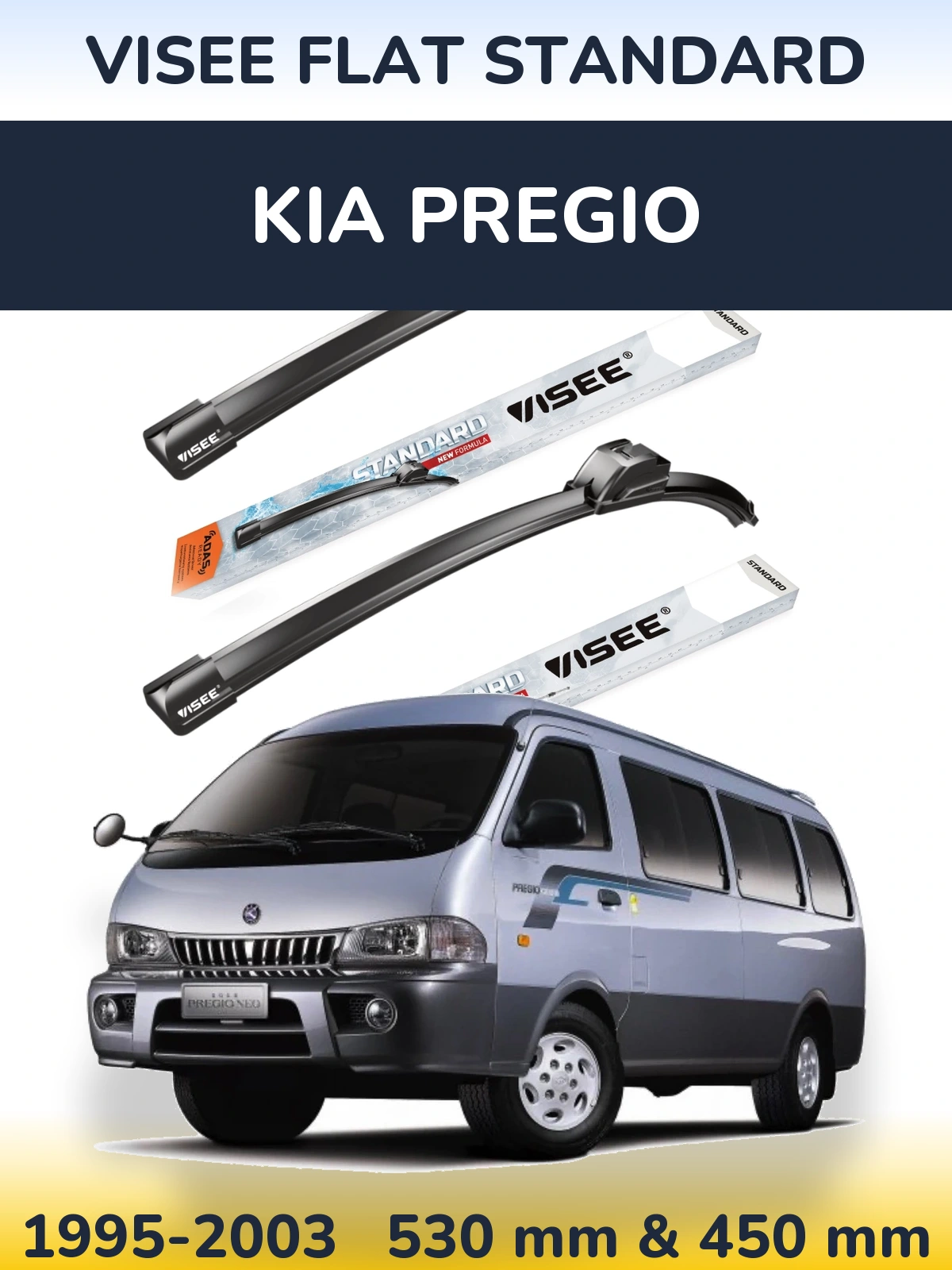 Torkarblad VISEE FLAT STANDARD för KIA Pregio