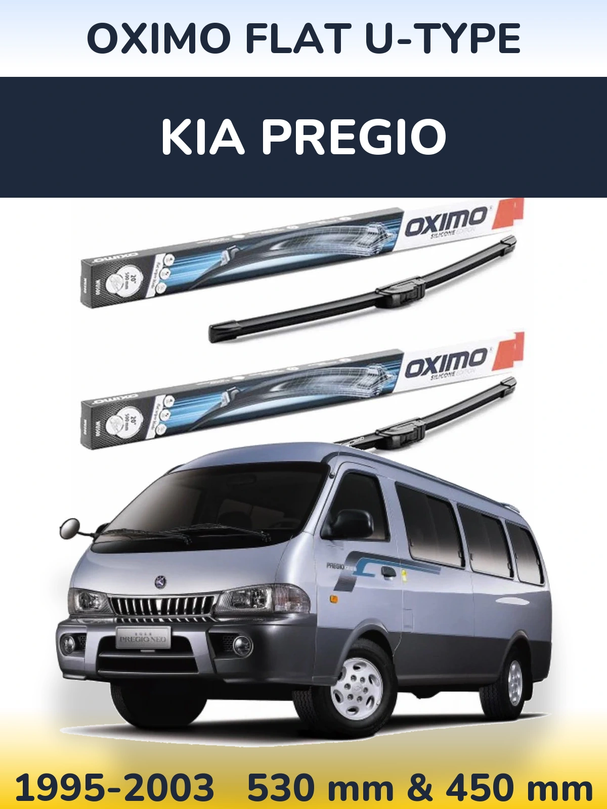 Torkarblad Oximo Flat U-type för KIA Pregio