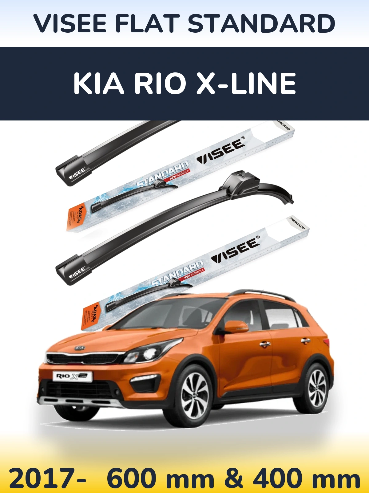 Torkarblad VISEE FLAT STANDARD för KIA Rio X-Line