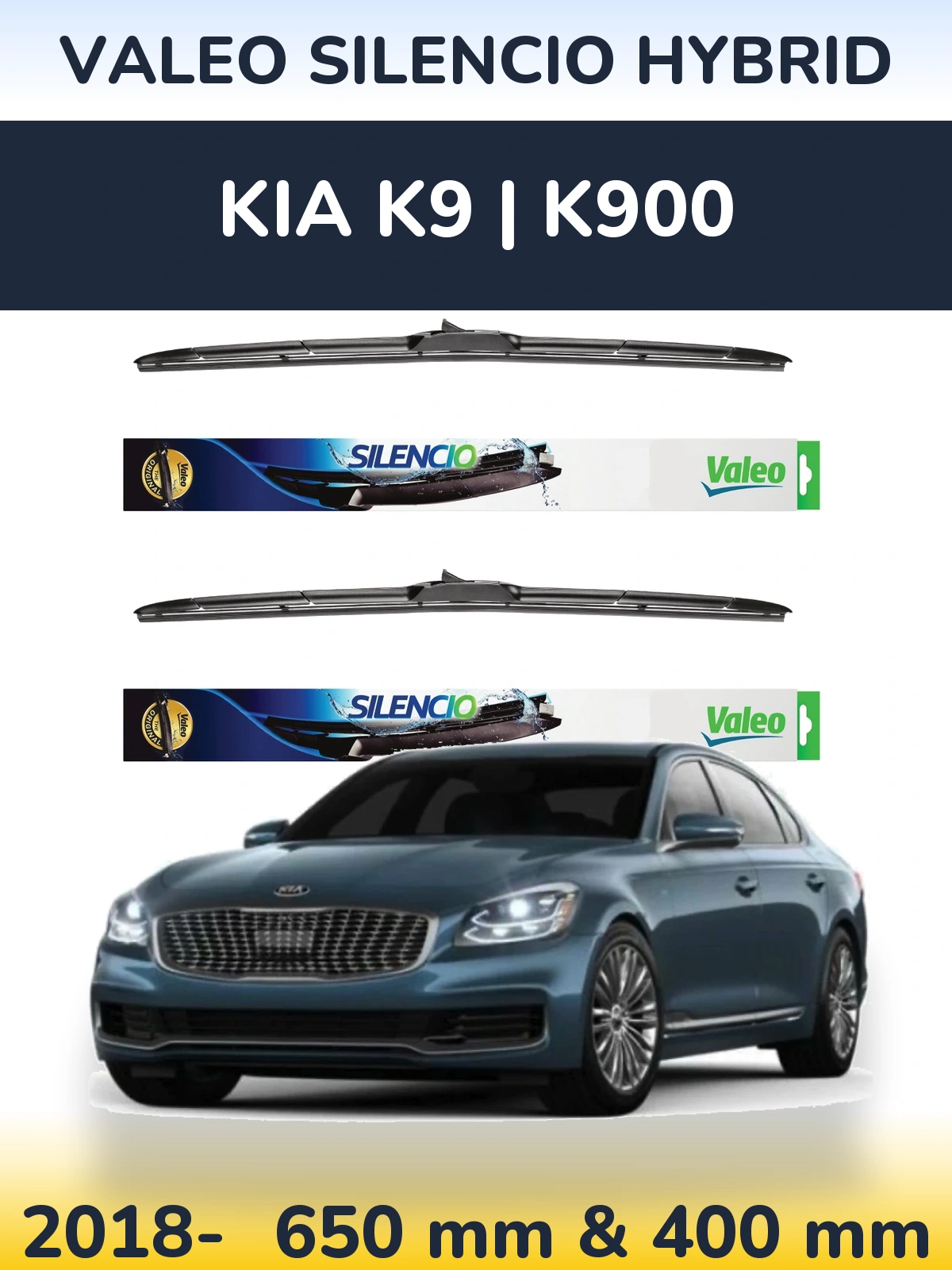 Torkarblad Valeo Silencio Hybrid för KIA K9 | K900
