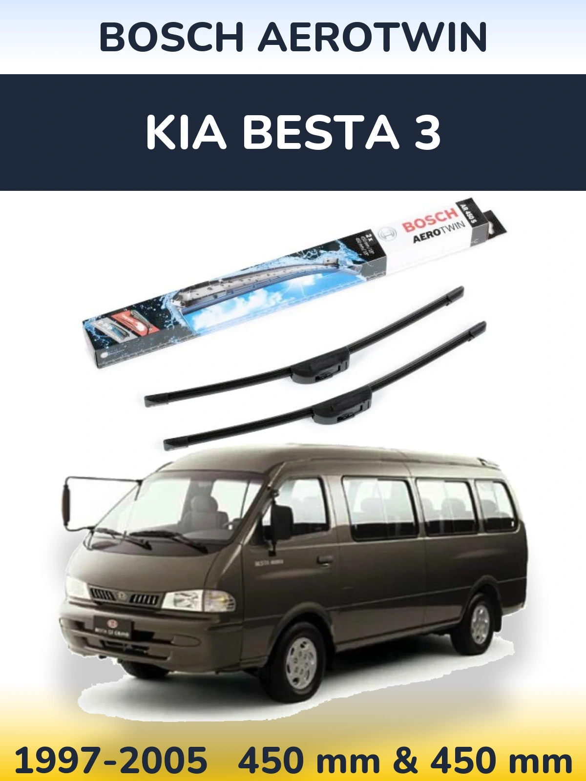 Torkarblad BOSCH AeroTwin för KIA Besta 3