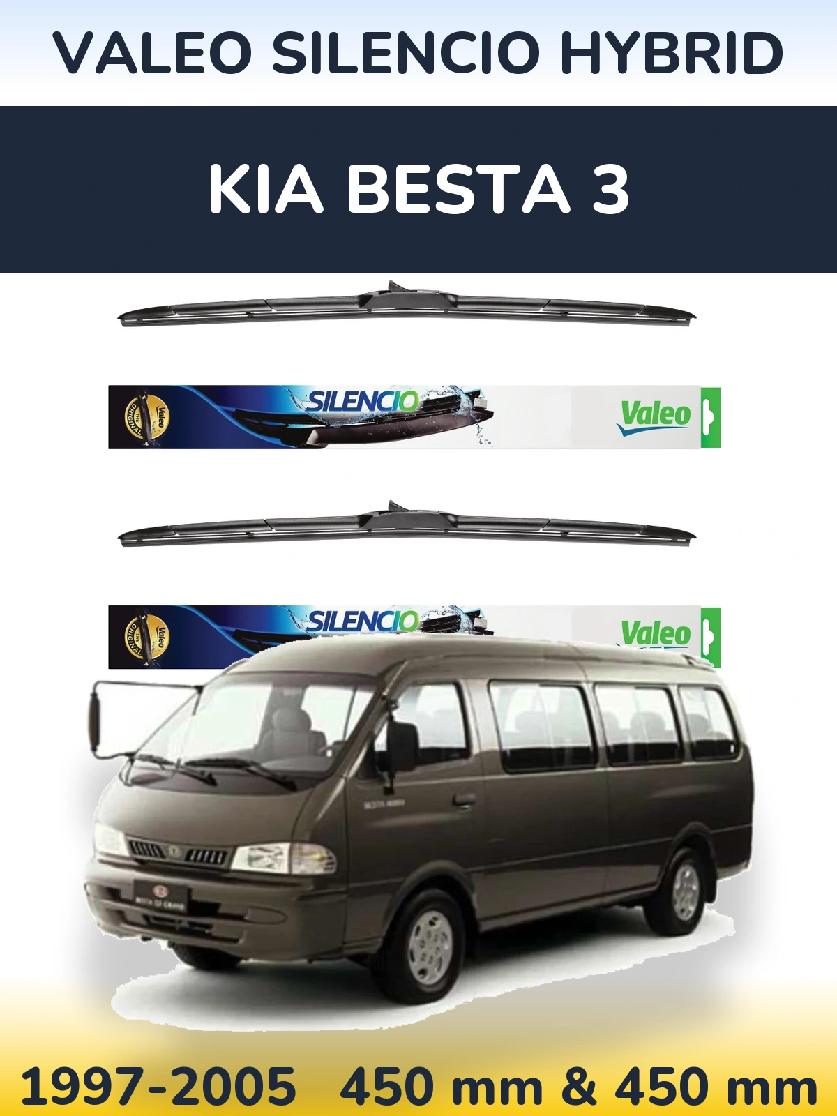 Torkarblad Valeo Silencio Hybrid för KIA Besta 3
