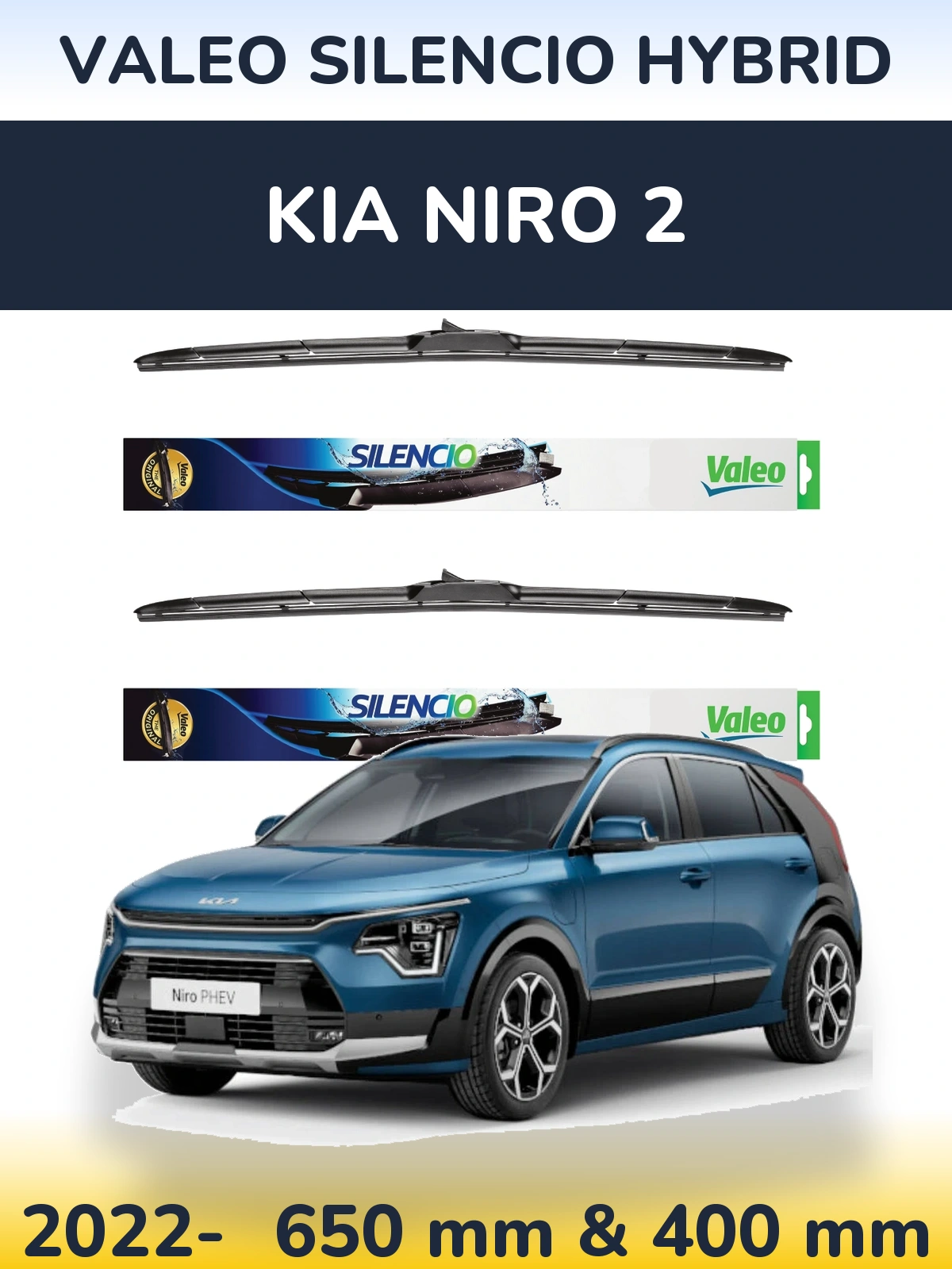 Torkarblad Valeo Silencio Hybrid för KIA Niro 2