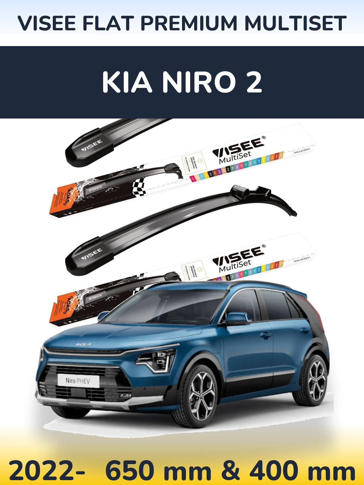 Torkarblad VISEE FLAT PREMIUM MultiSet för KIA Niro 2
