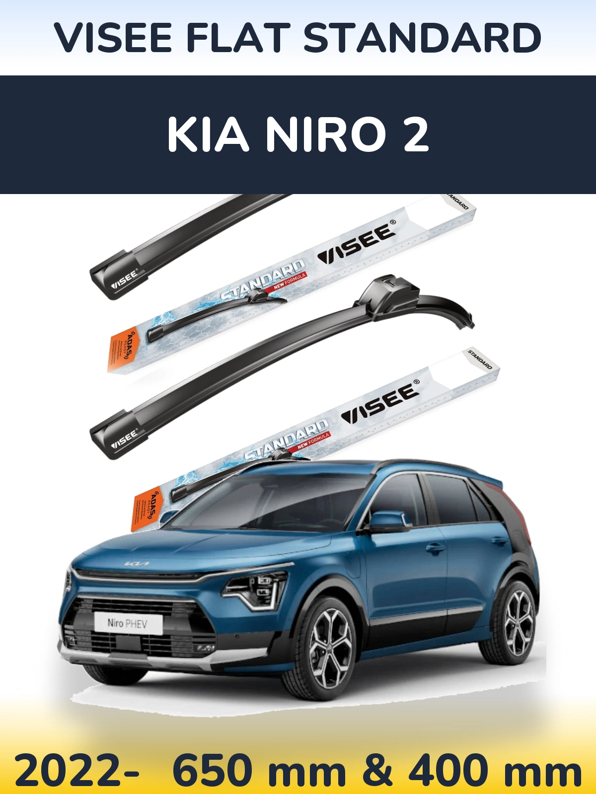 Torkarblad VISEE FLAT STANDARD för KIA Niro 2