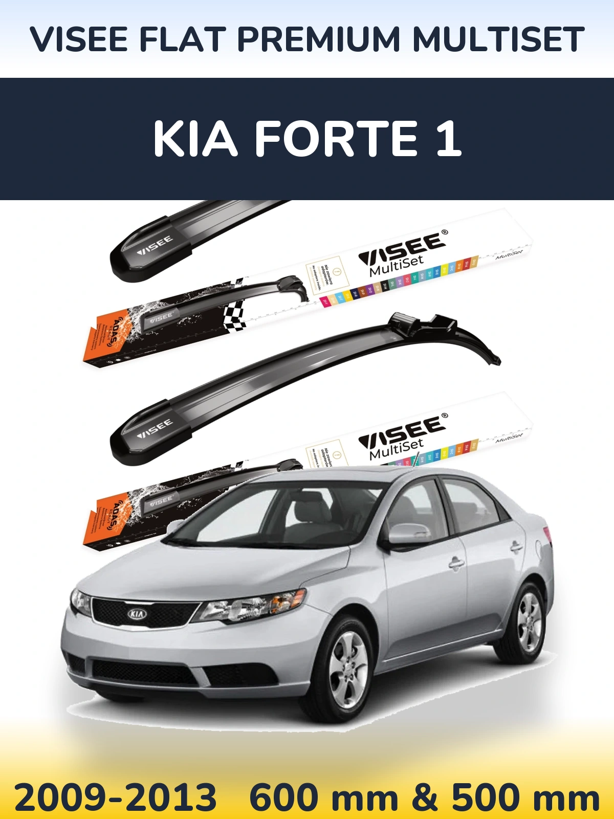 Torkarblad VISEE FLAT PREMIUM MultiSet för KIA Forte 1