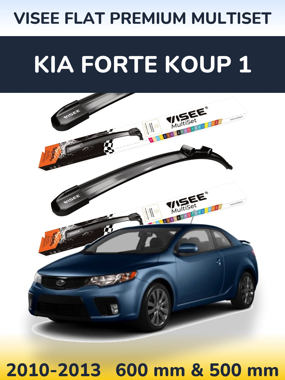 Torkarblad VISEE FLAT PREMIUM MultiSet för KIA Forte Koup 1