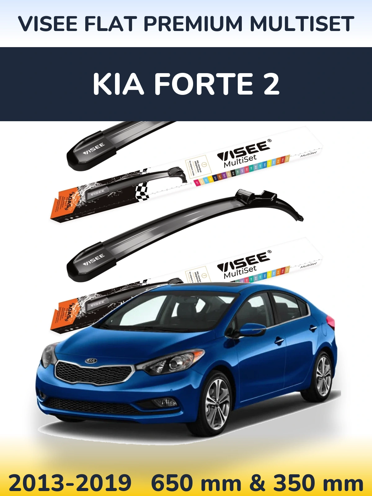 Torkarblad VISEE FLAT PREMIUM MultiSet för KIA Forte 2