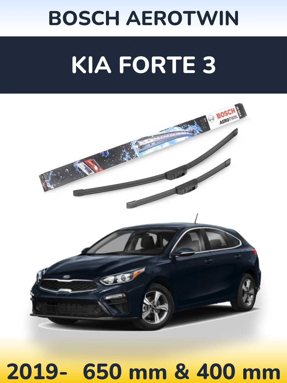 Torkarblad BOSCH AeroTwin för KIA Forte 3