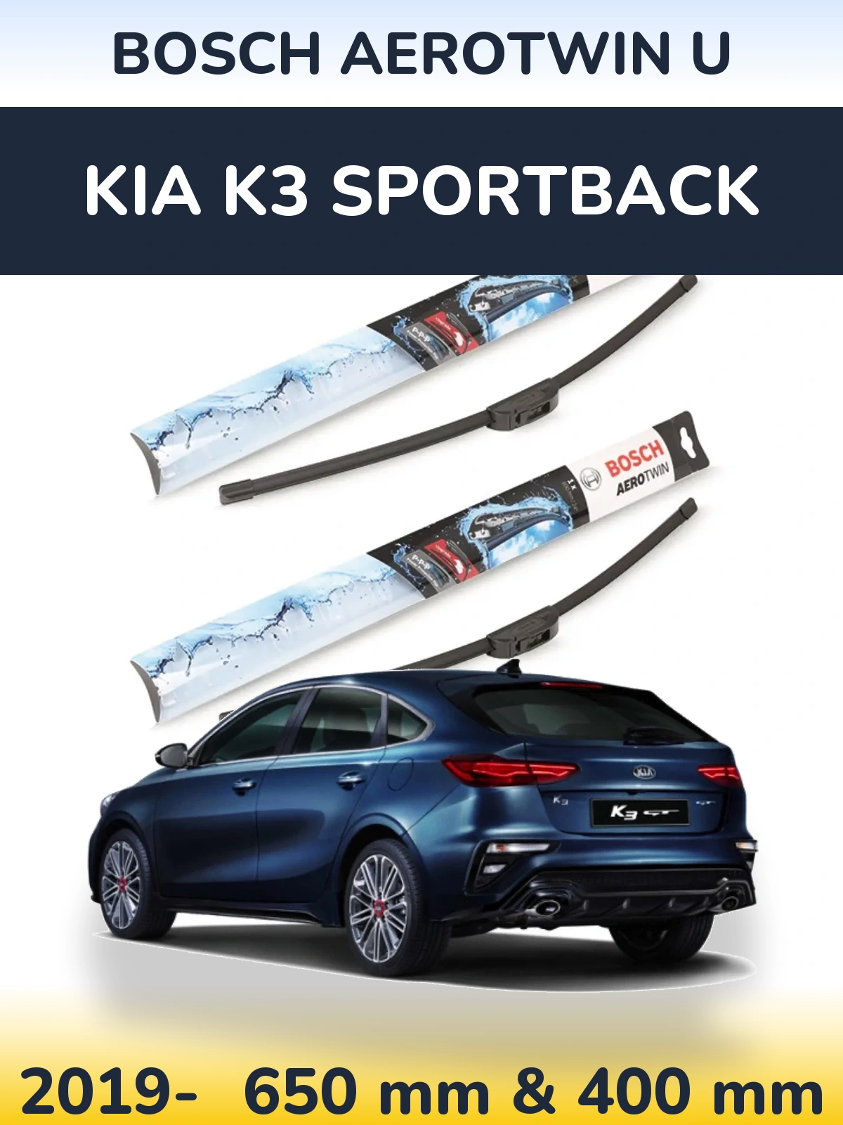Torkarblad BOSCH AeroTwin U för KIA K3 Sportback