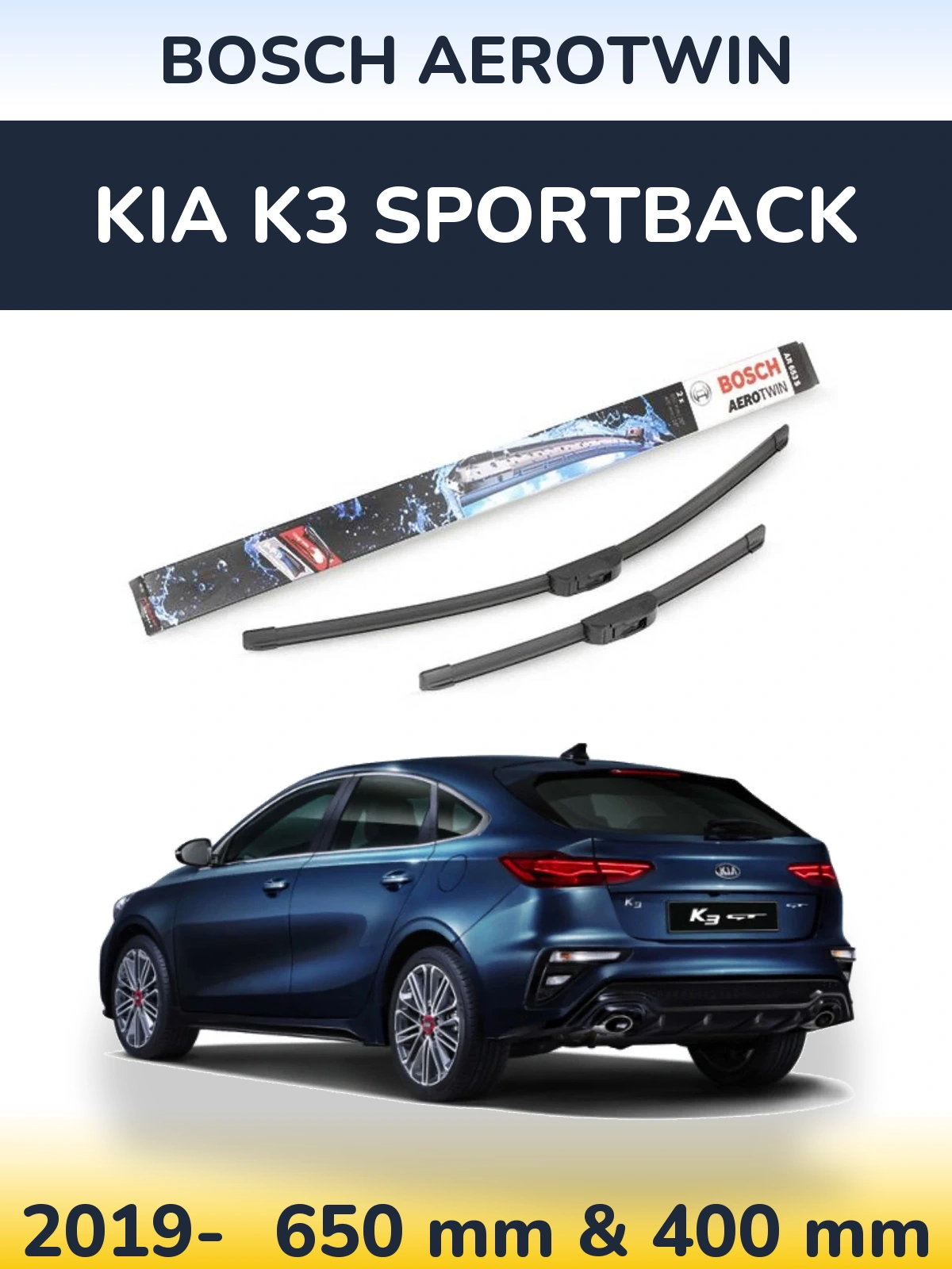 Torkarblad BOSCH AeroTwin för KIA K3 Sportback