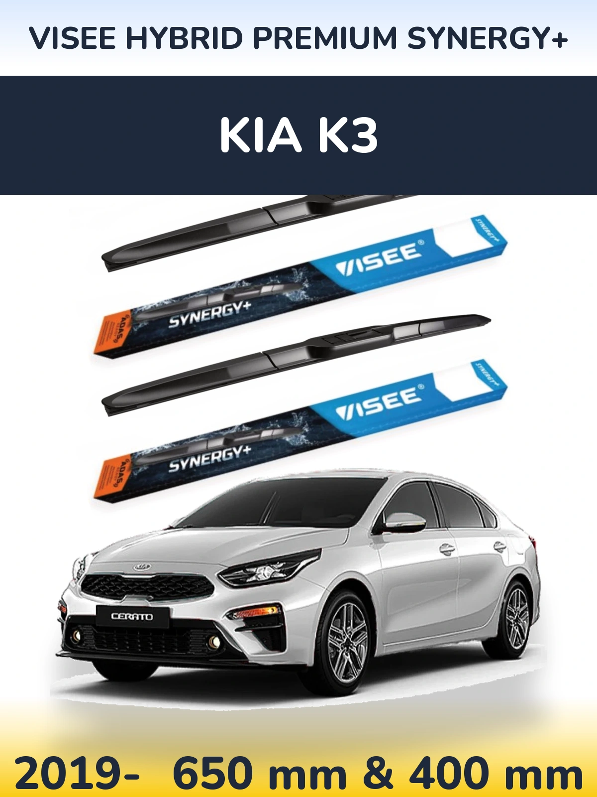 Torkarblad VISEE HYBRID PREMIUM SYNERGY+ för KIA K3