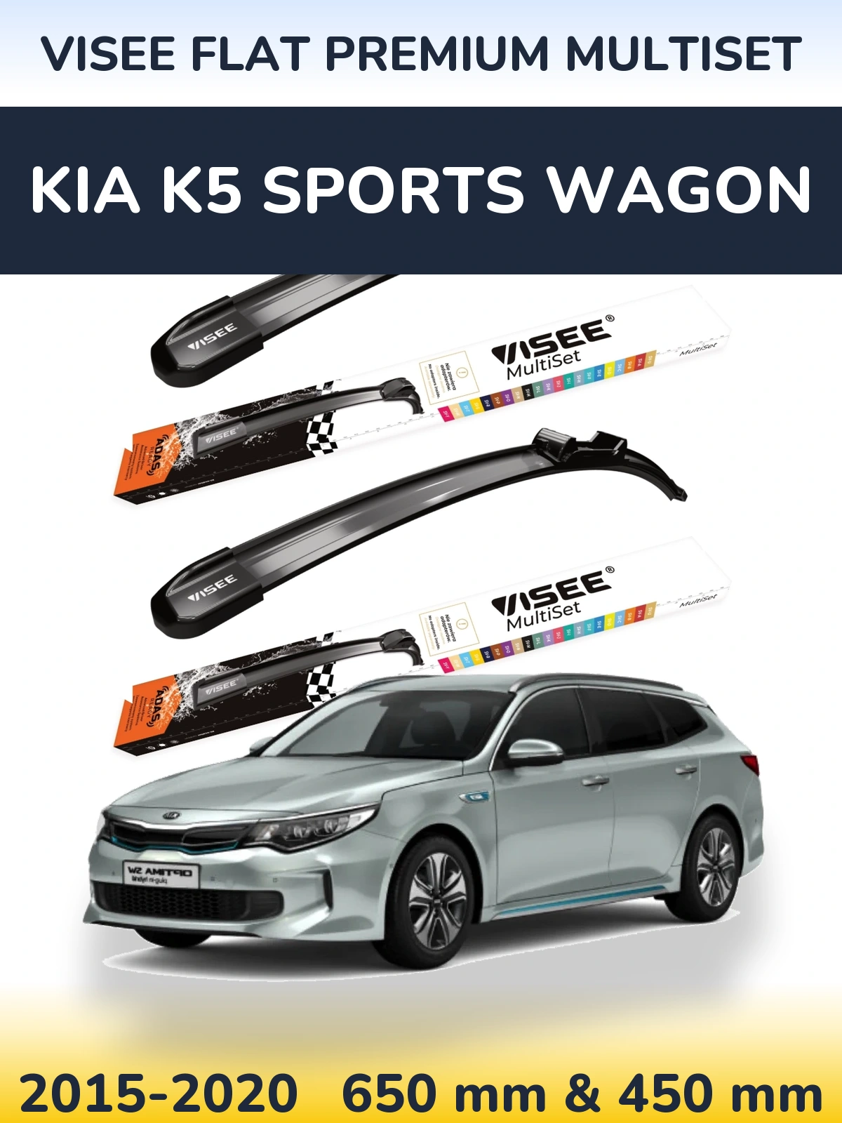 Torkarblad VISEE FLAT PREMIUM MultiSet för KIA K5 Sports Wagon