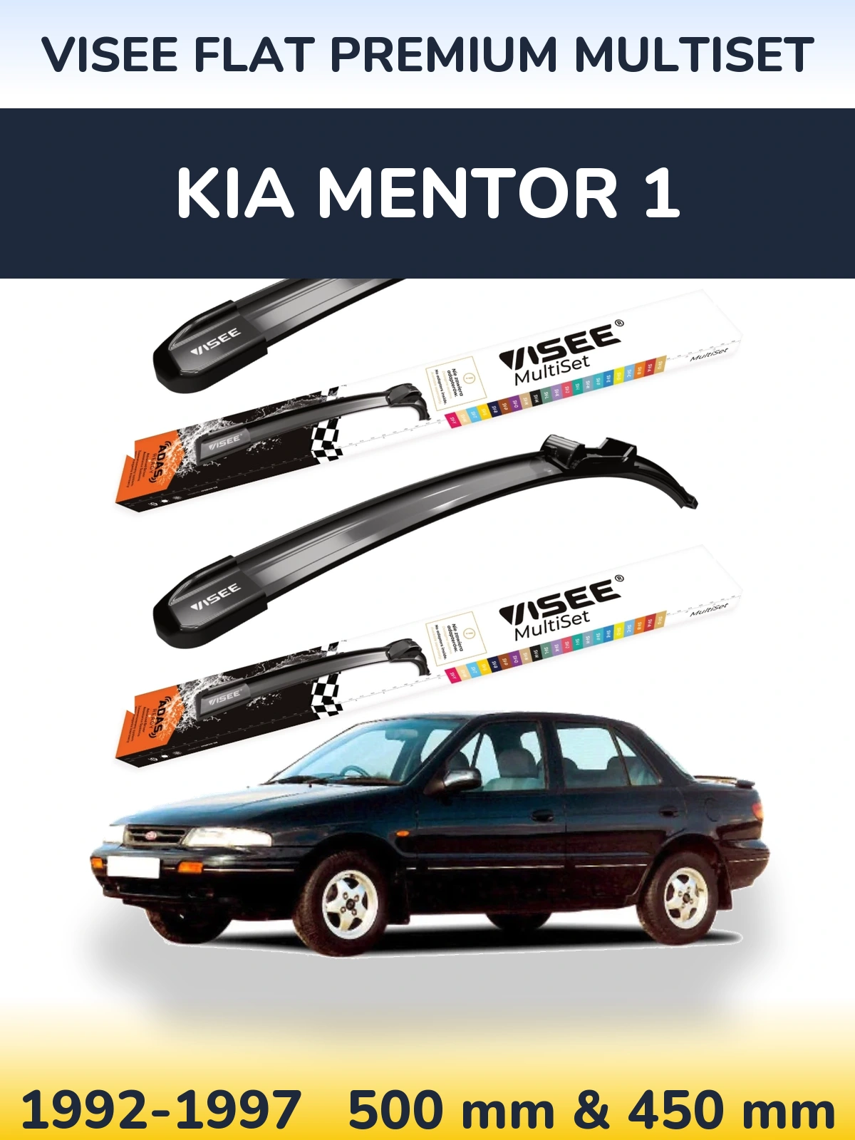 Torkarblad VISEE FLAT PREMIUM MultiSet för KIA Mentor 1