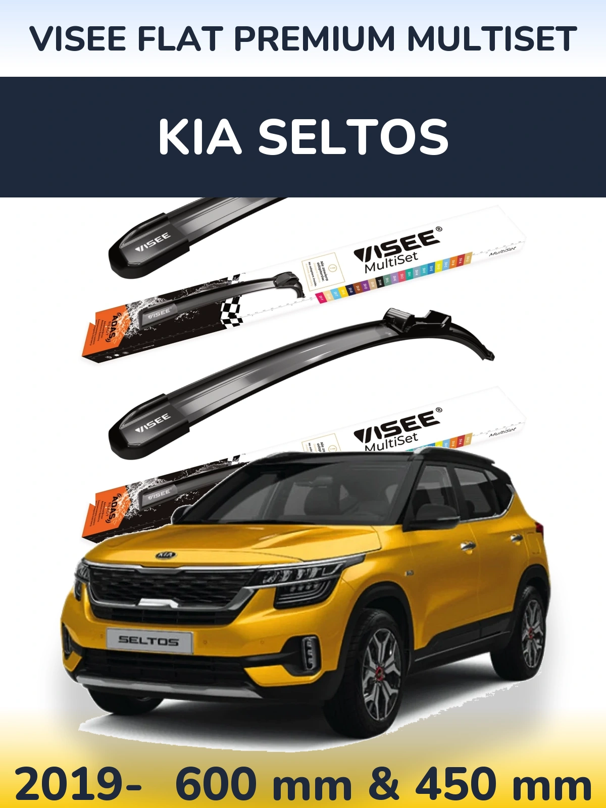 Torkarblad VISEE FLAT PREMIUM MultiSet för KIA Seltos