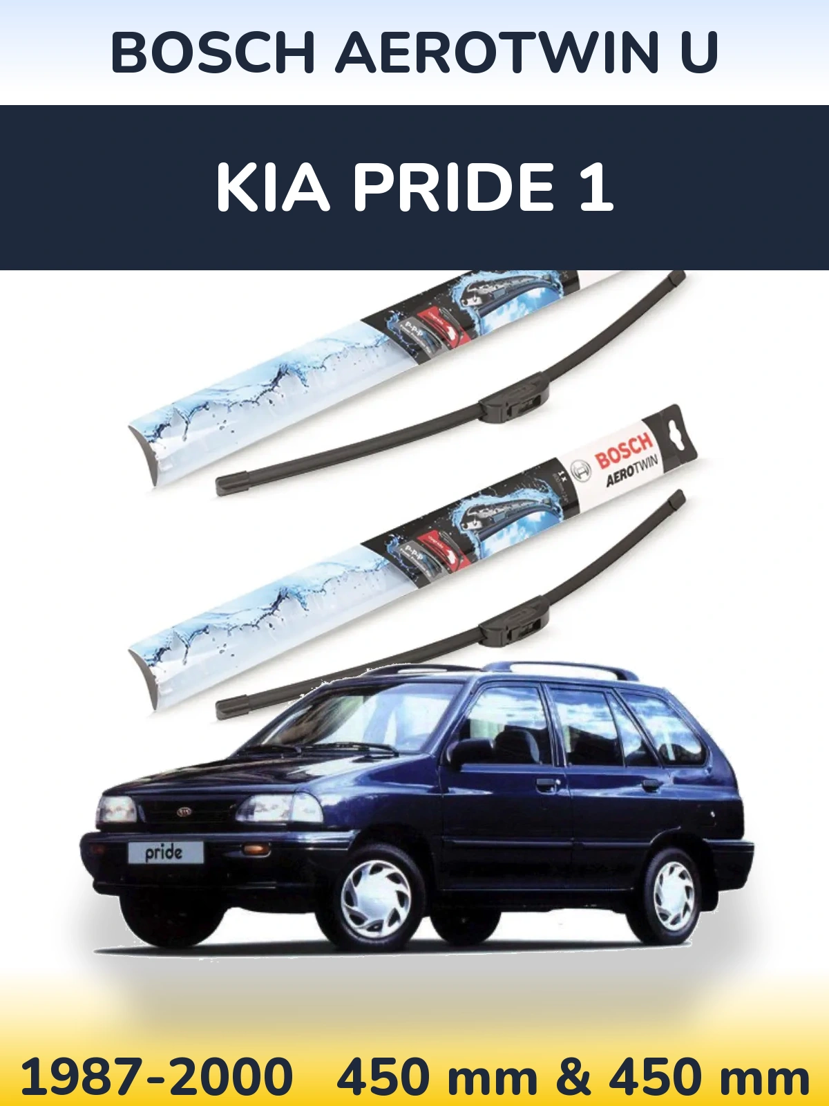 Torkarblad BOSCH AeroTwin U för KIA Pride 1