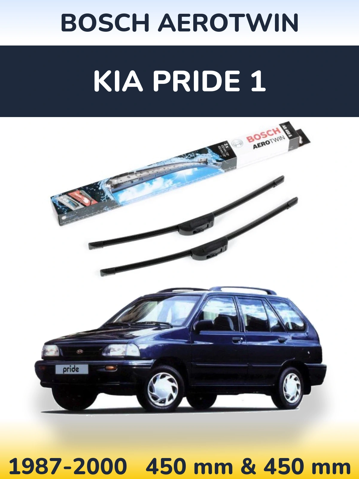 Torkarblad BOSCH AeroTwin för KIA Pride 1