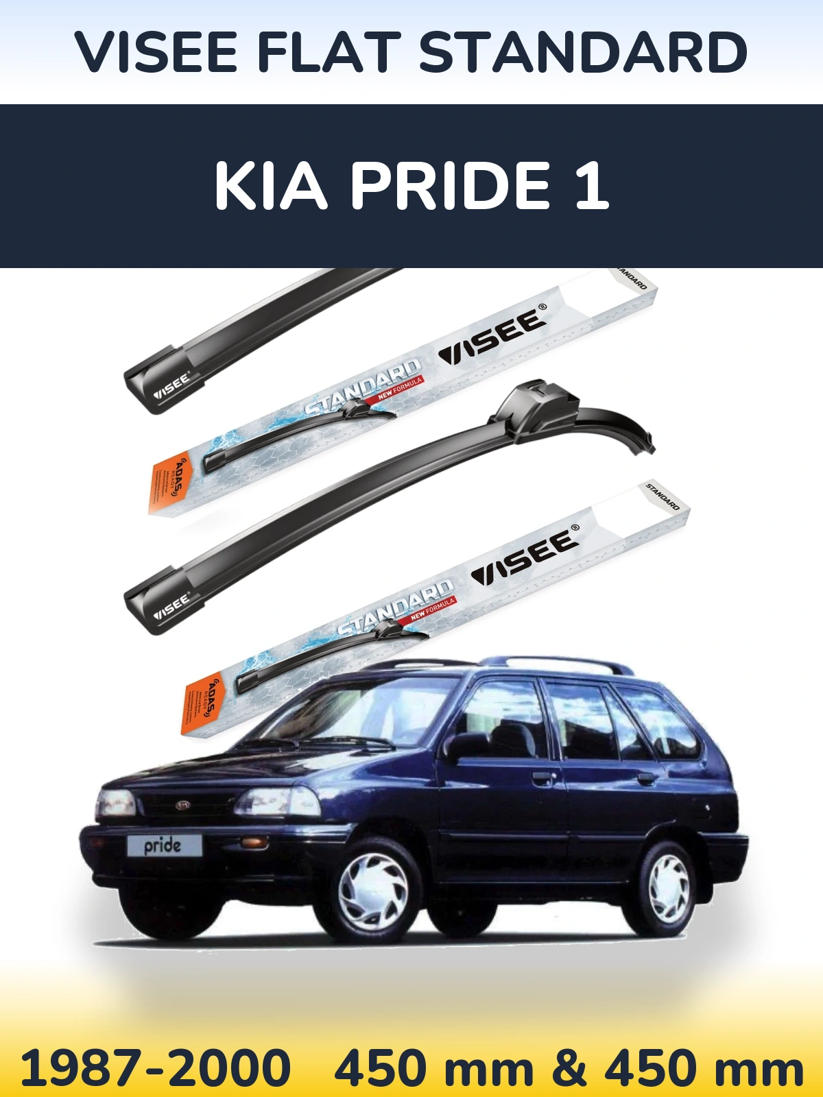 Torkarblad VISEE FLAT STANDARD för KIA Pride 1