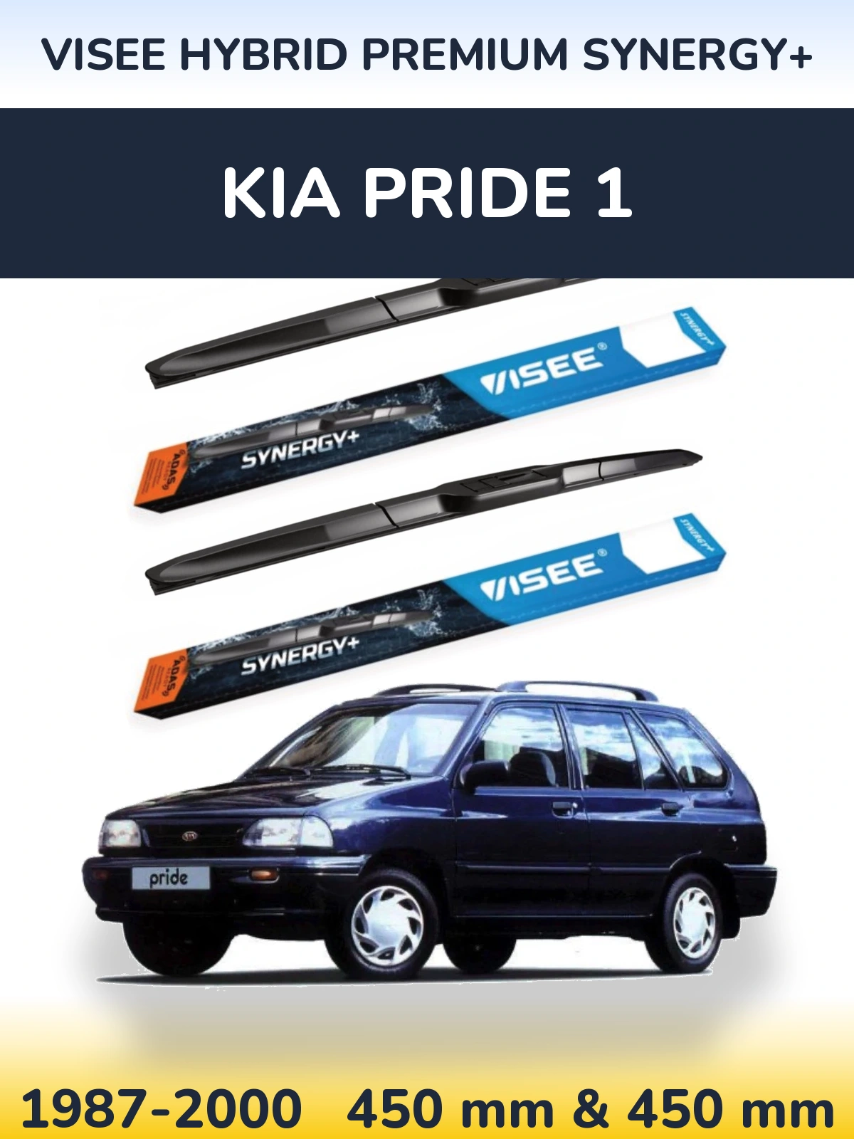 Torkarblad VISEE HYBRID PREMIUM SYNERGY+ för KIA Pride 1