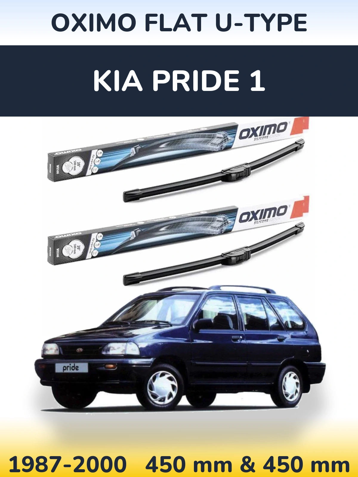 Torkarblad Oximo Flat U-type för KIA Pride 1