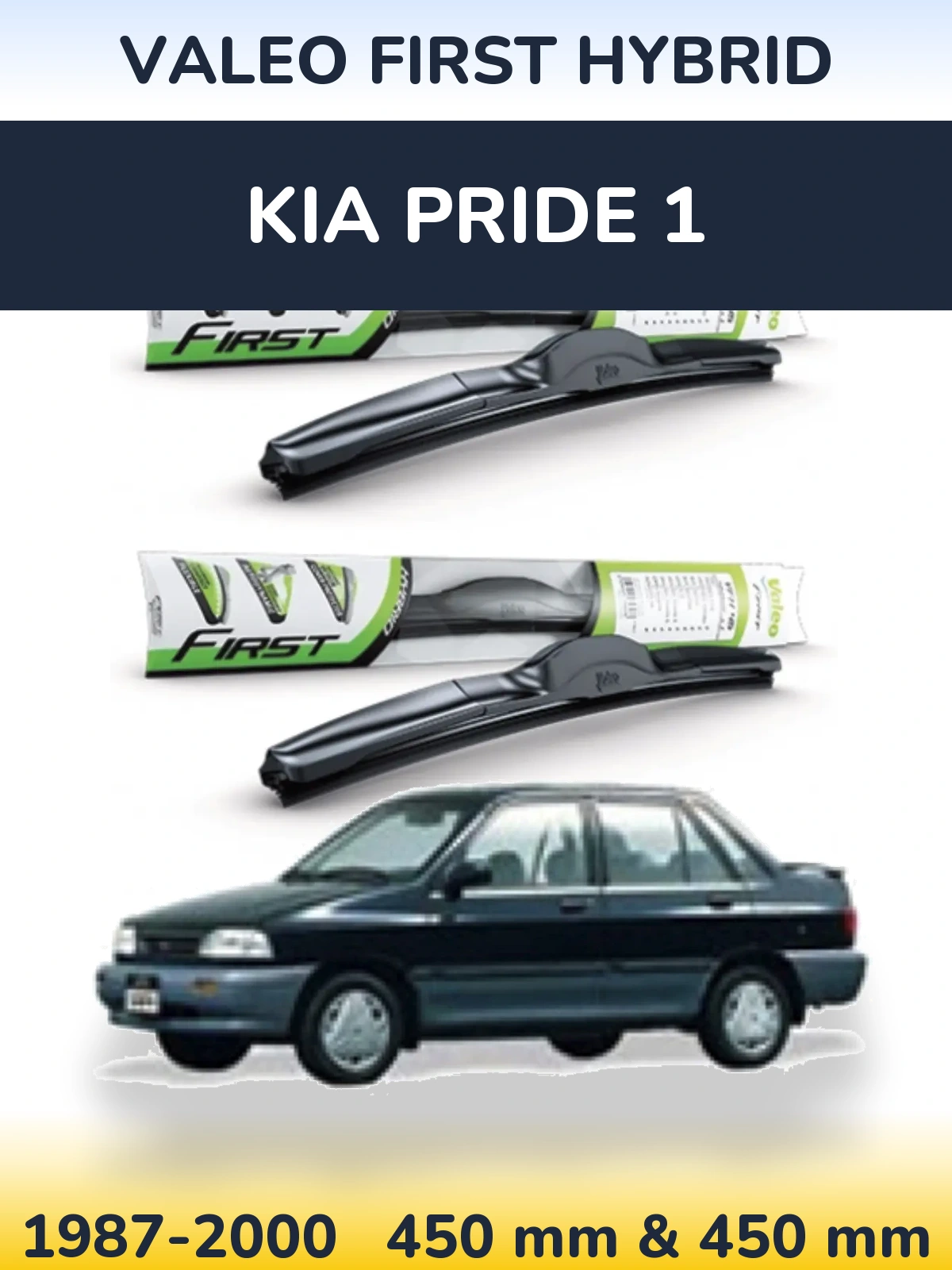 Комплект передніх щіток Valeo First Hybrid 450 & 450 мм для KIA Pride 1 1987-2000