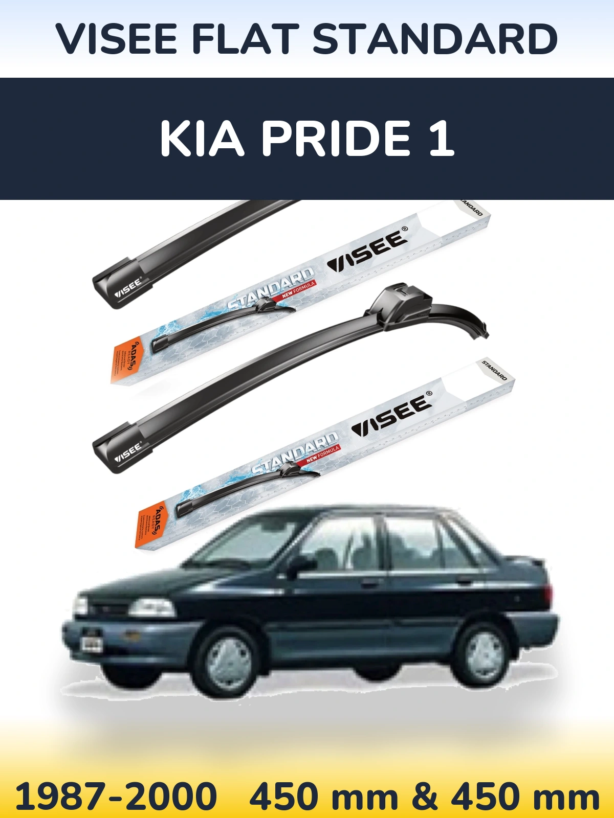 Torkarblad VISEE FLAT STANDARD för KIA Pride 1