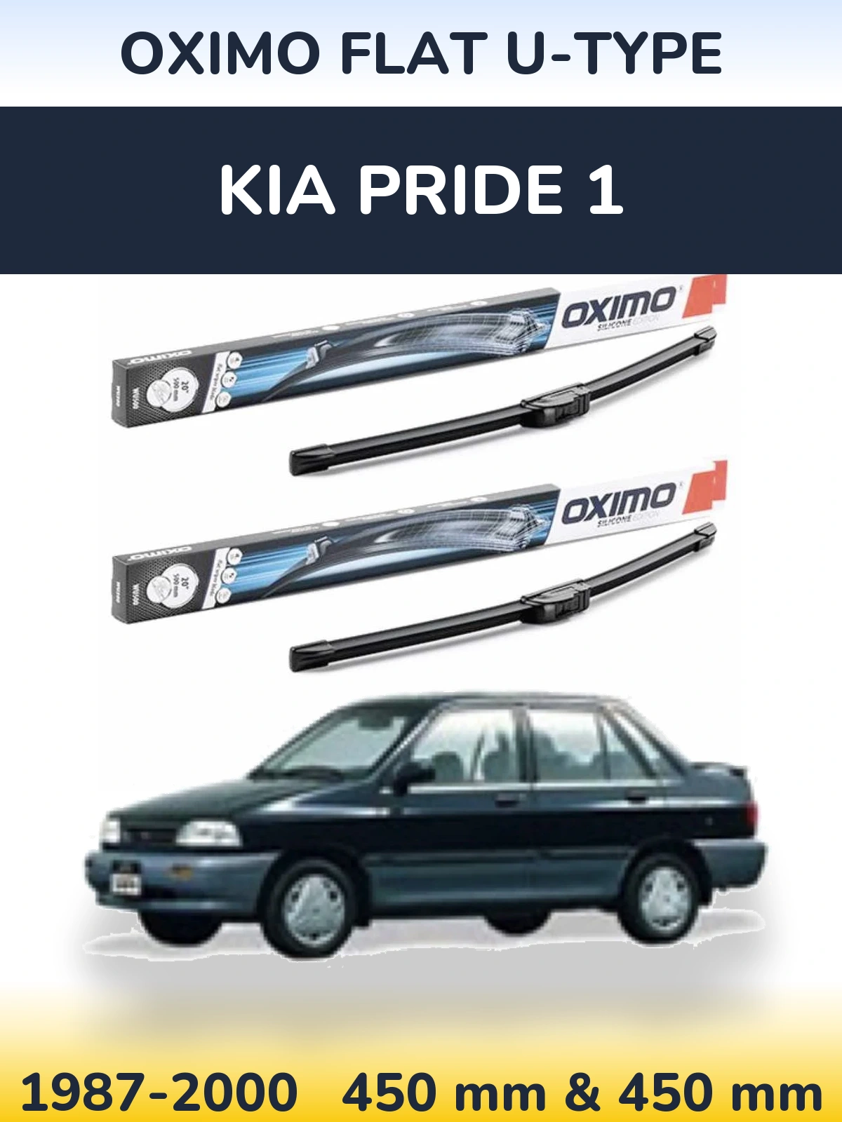 Torkarblad Oximo Flat U-type för KIA Pride 1