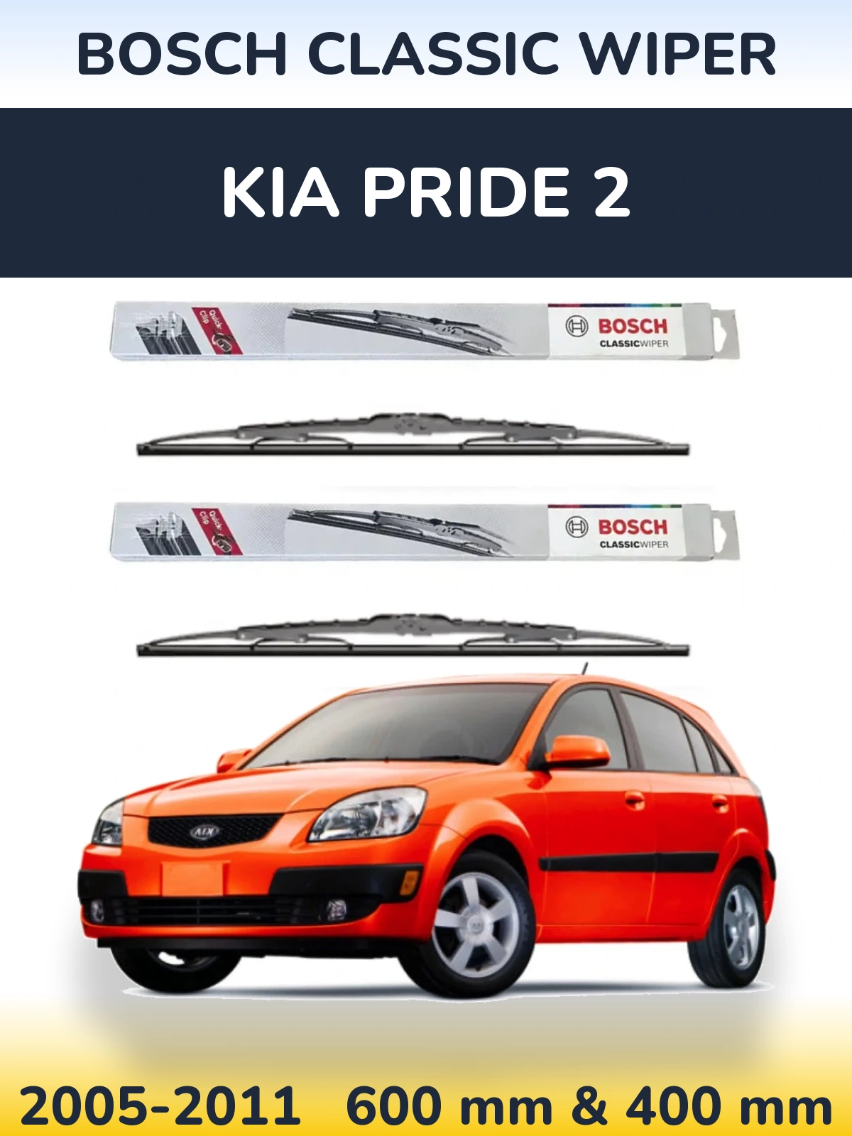 Torkarblad BOSCH Classic Wiper för KIA Pride 2