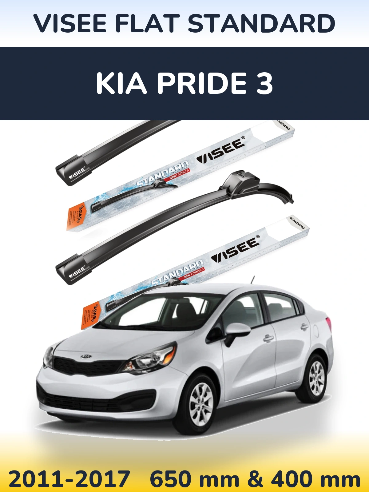 Torkarblad VISEE FLAT STANDARD för KIA Pride 3