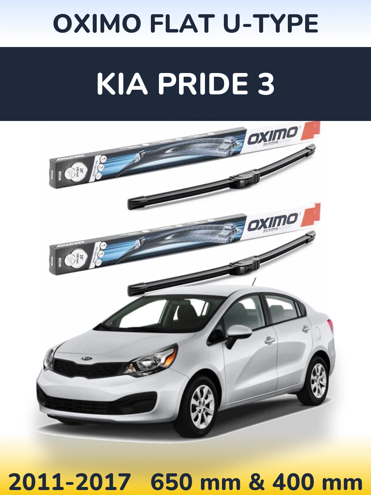Torkarblad Oximo Flat U-type för KIA Pride 3