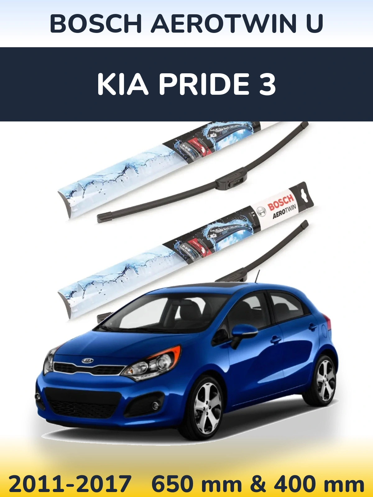 Torkarblad BOSCH AeroTwin U för KIA Pride 3