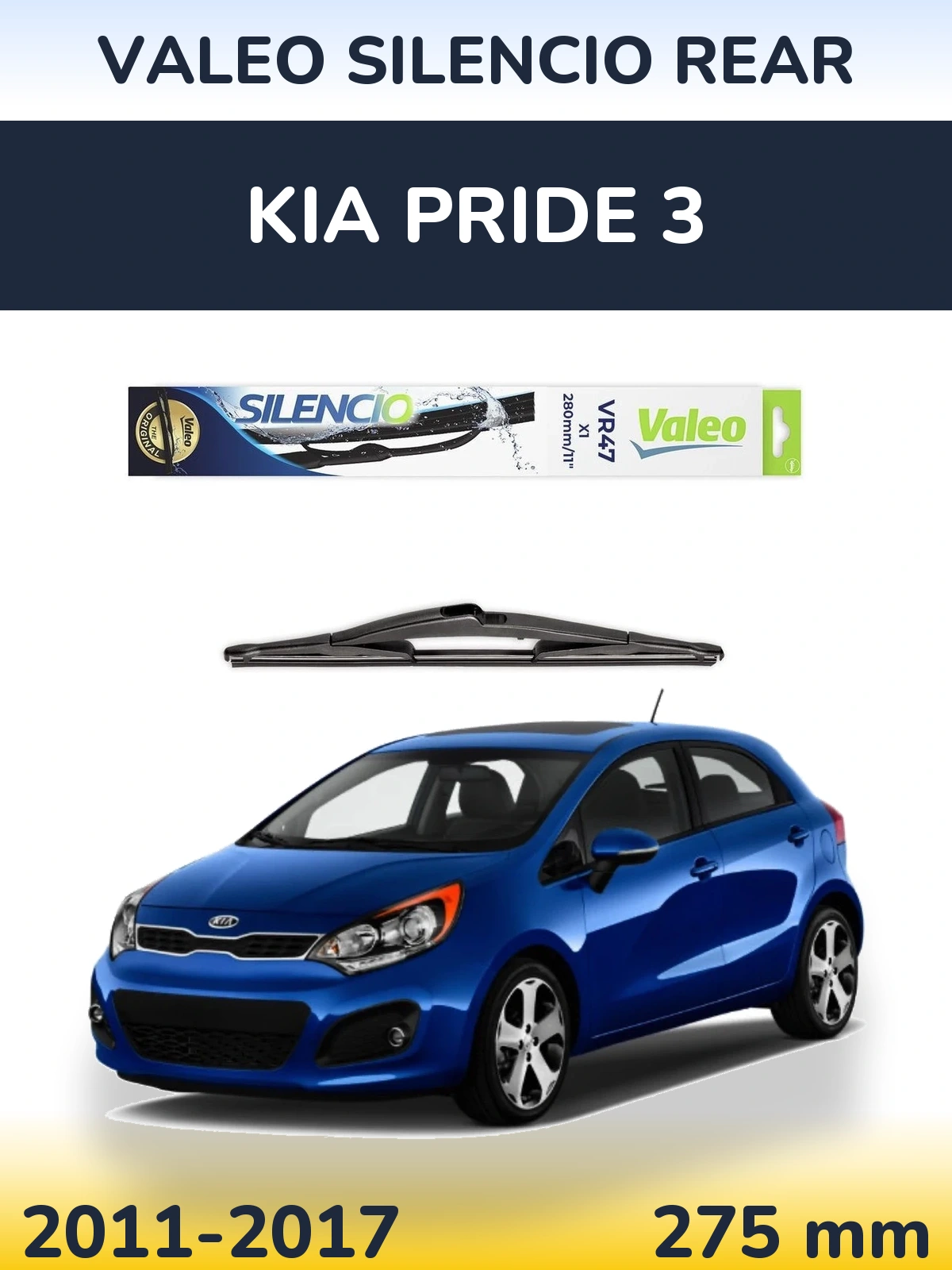 Torkarblad Valeo Silencio Rear för KIA Pride 3