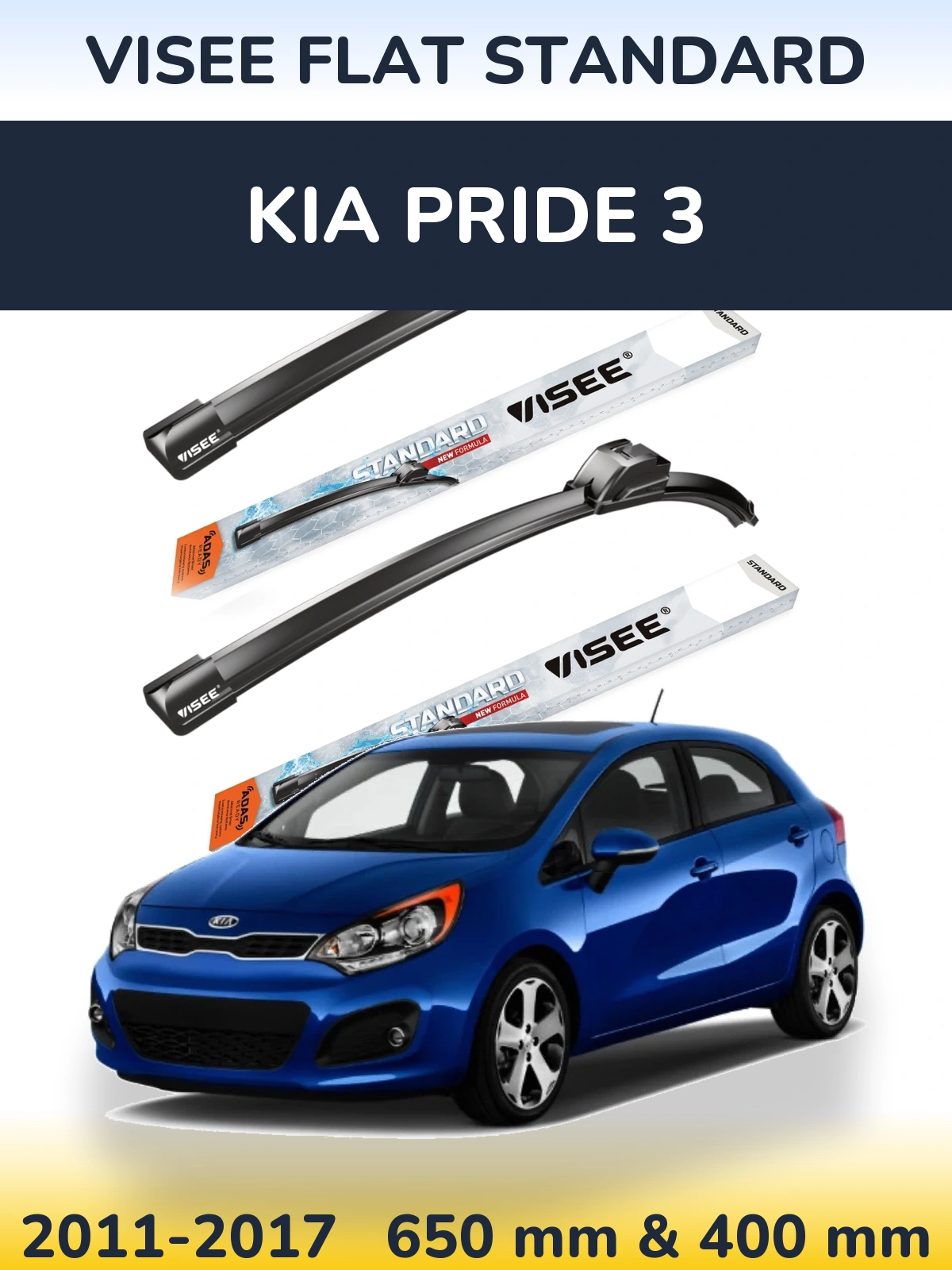 Torkarblad VISEE FLAT STANDARD för KIA Pride 3