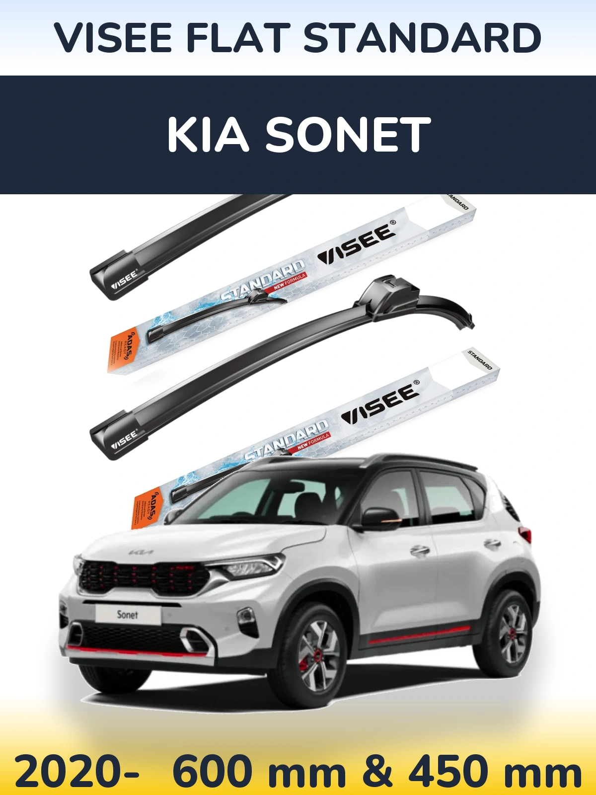 Torkarblad VISEE FLAT STANDARD för KIA Sonet
