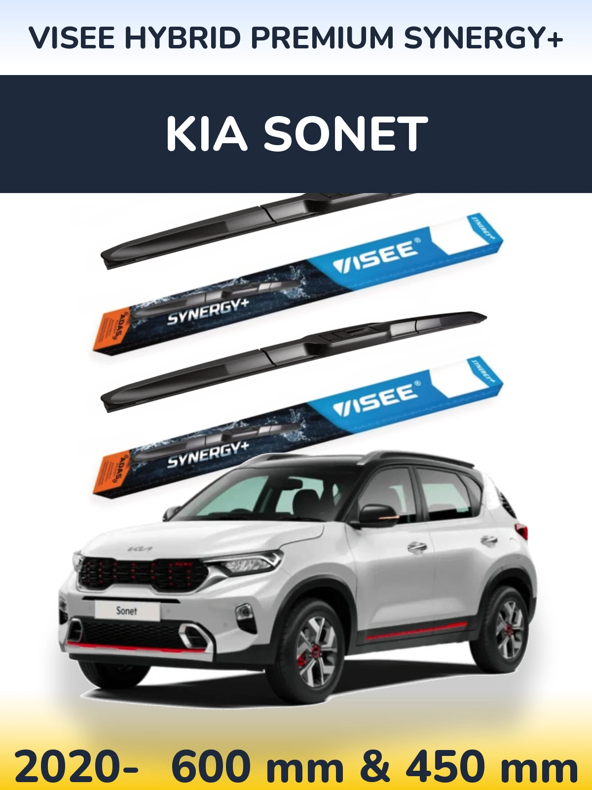 Torkarblad VISEE HYBRID PREMIUM SYNERGY+ för KIA Sonet