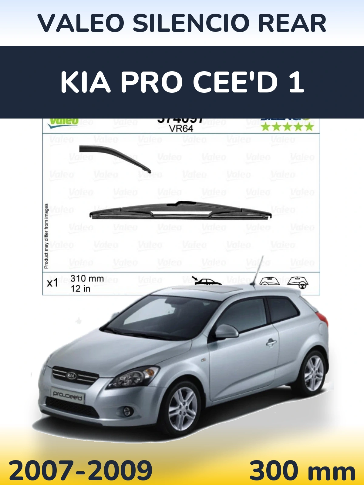 Torkarblad Valeo Silencio Rear för KIA Pro Cee'd 1