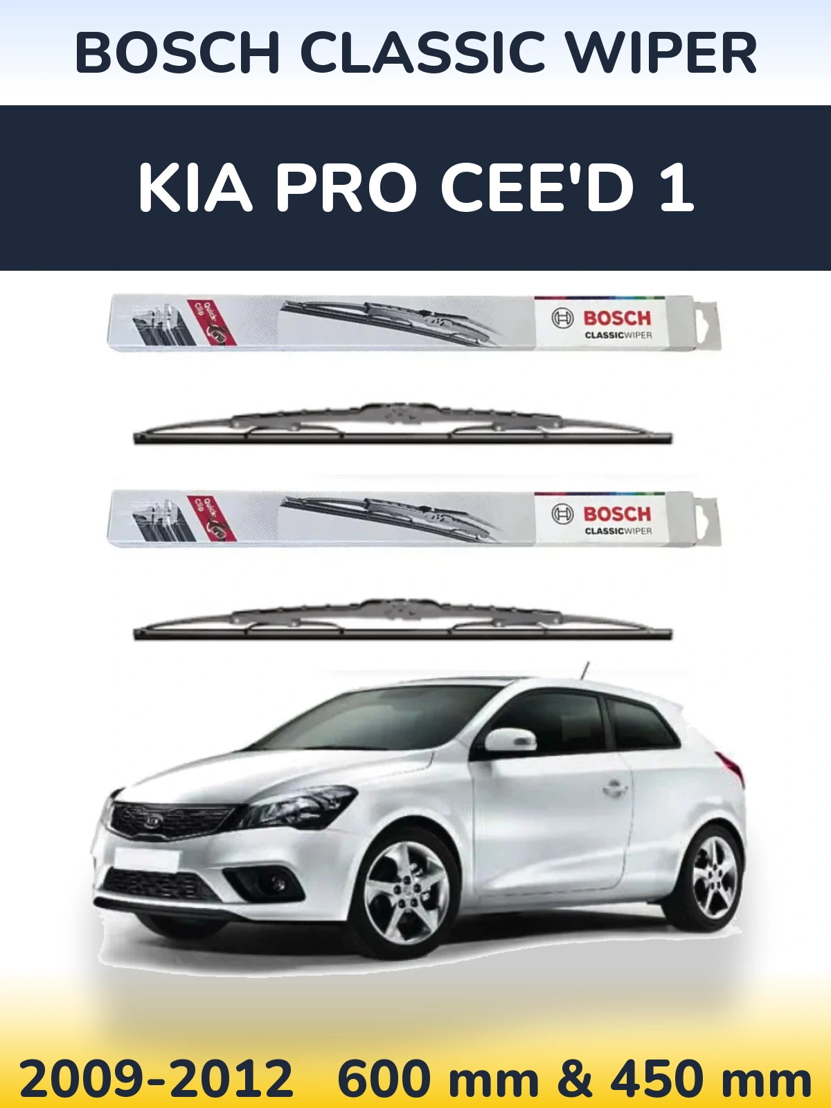 Torkarblad BOSCH Classic Wiper för KIA Pro Cee'd 1