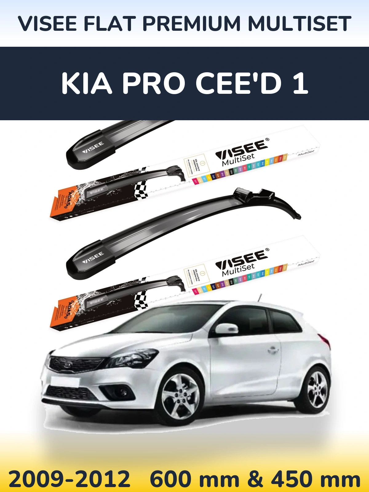 Torkarblad VISEE FLAT PREMIUM MultiSet för KIA Pro Cee'd 1
