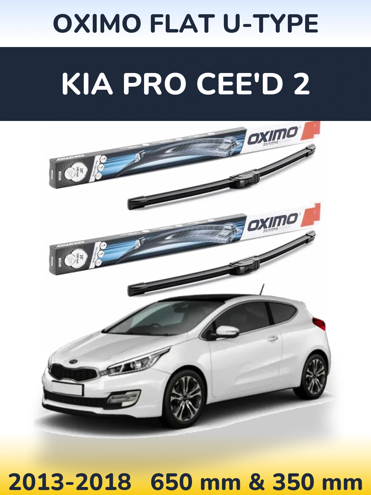 Torkarblad Oximo Flat U-type för KIA Pro Cee'd 2