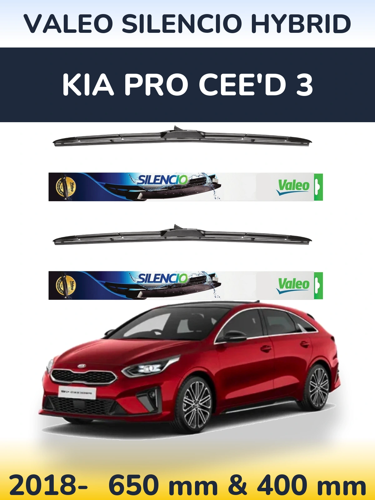 Torkarblad Valeo Silencio Hybrid för KIA Pro Cee'd 3
