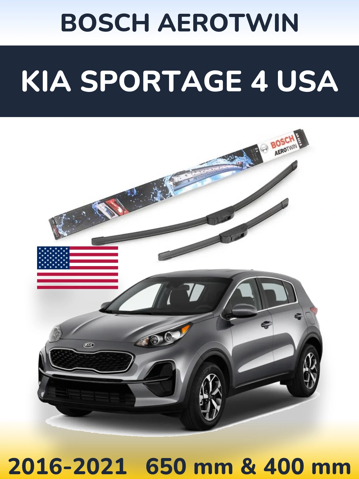 Torkarblad BOSCH AeroTwin för KIA Sportage 4 USA