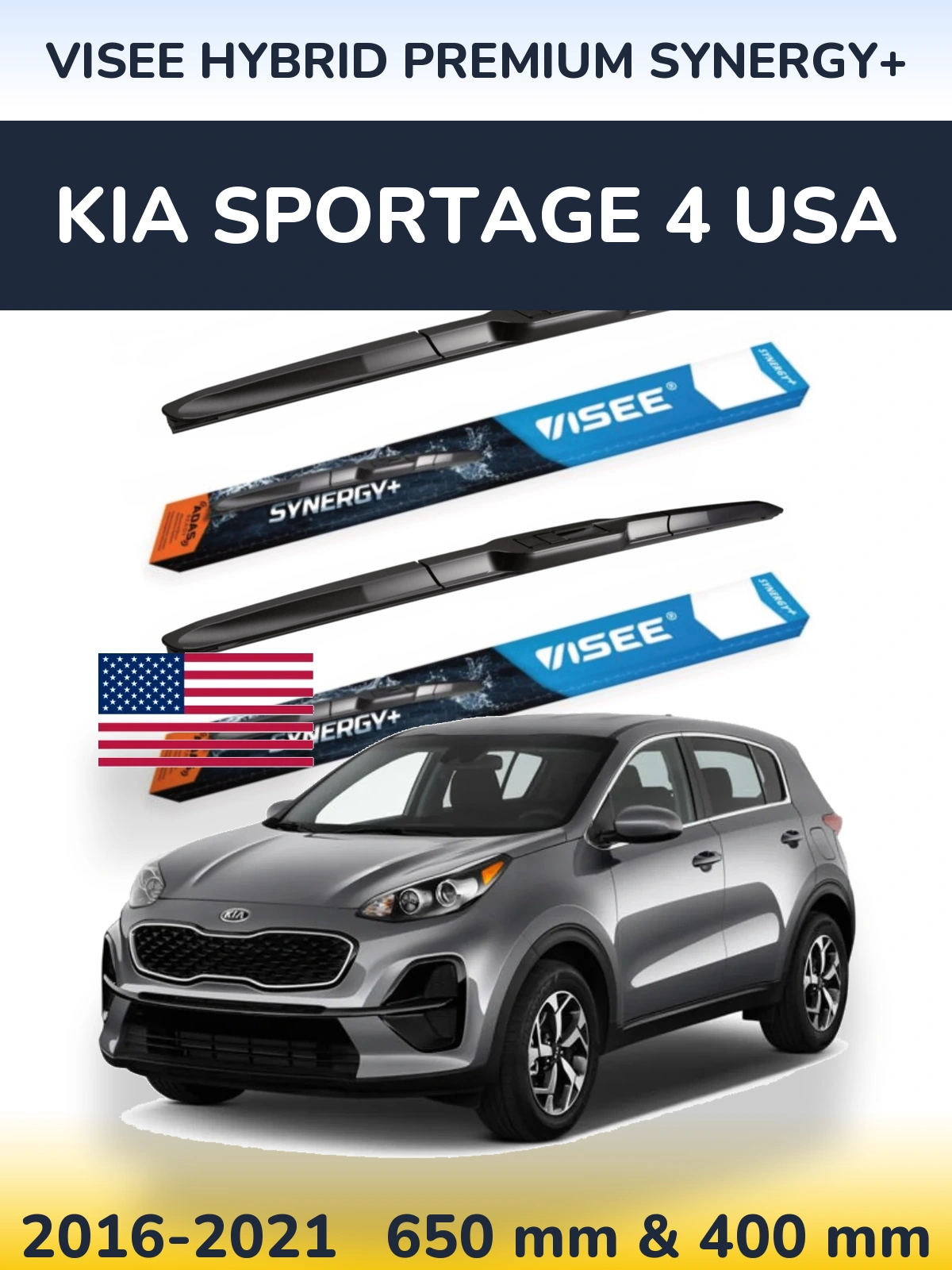 Torkarblad VISEE HYBRID PREMIUM SYNERGY+ för KIA Sportage 4 USA
