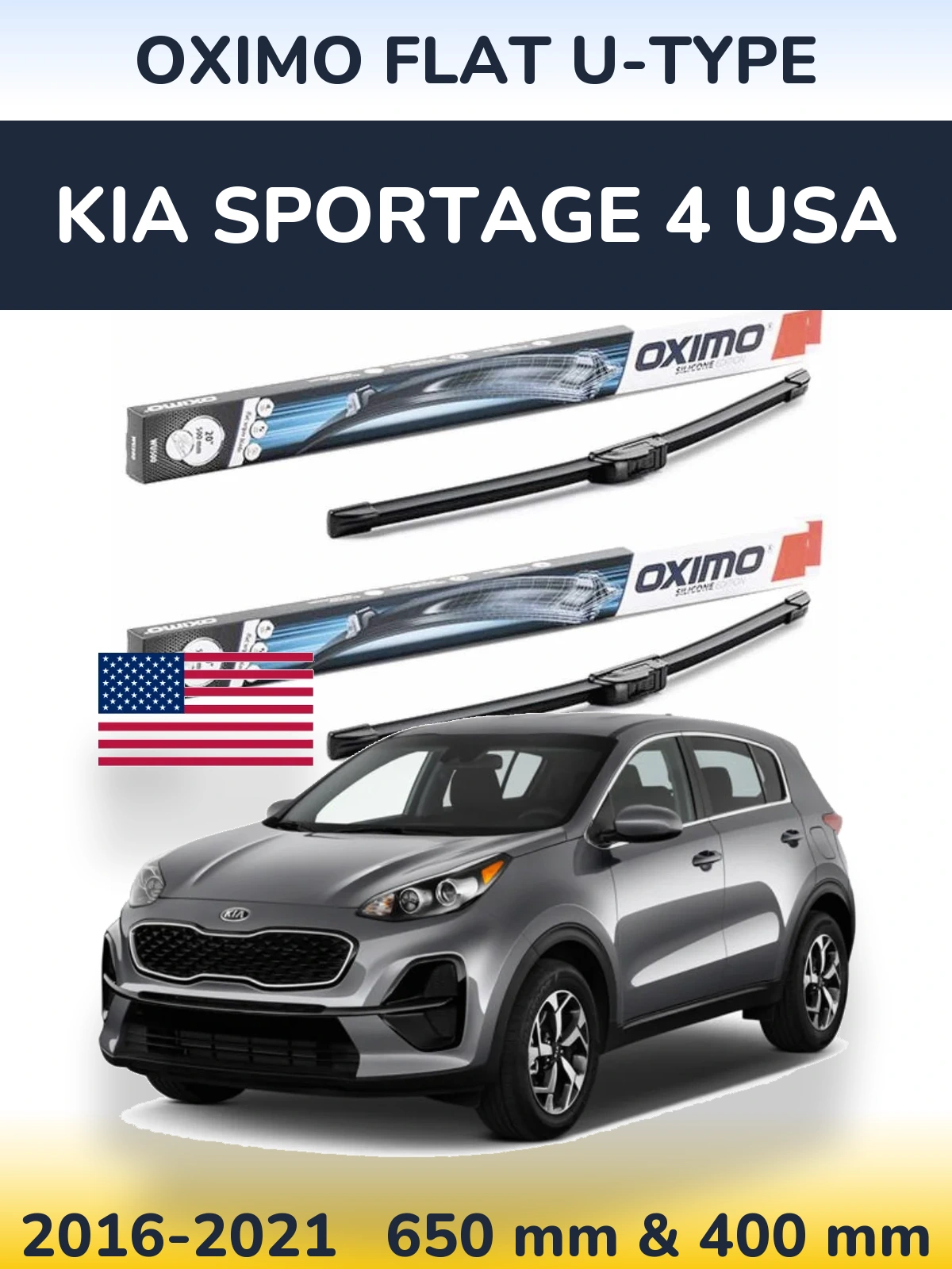 Torkarblad Oximo Flat U-type för KIA Sportage 4 USA