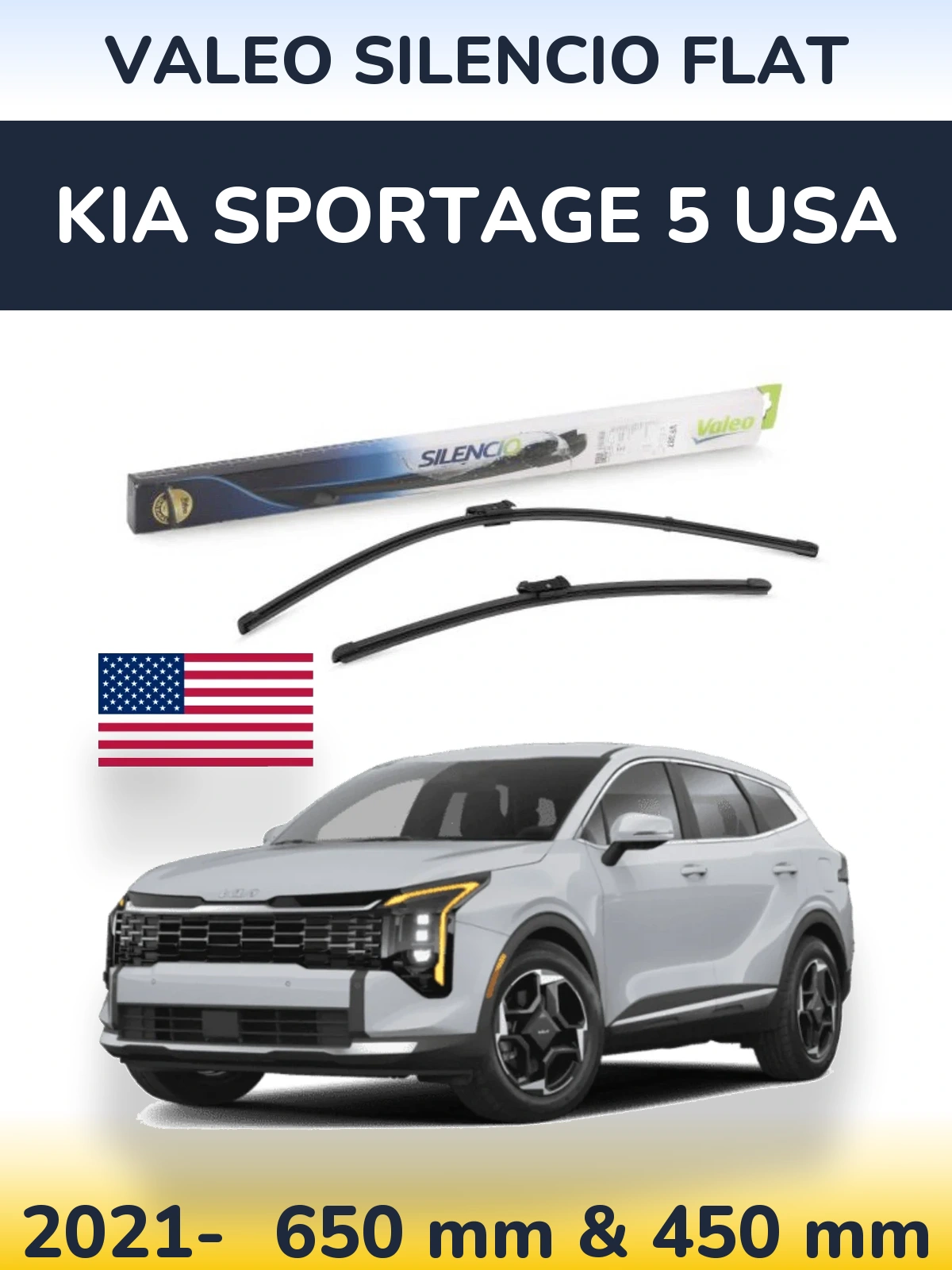 Torkarblad Valeo Silencio Flat för KIA Sportage 5 USA