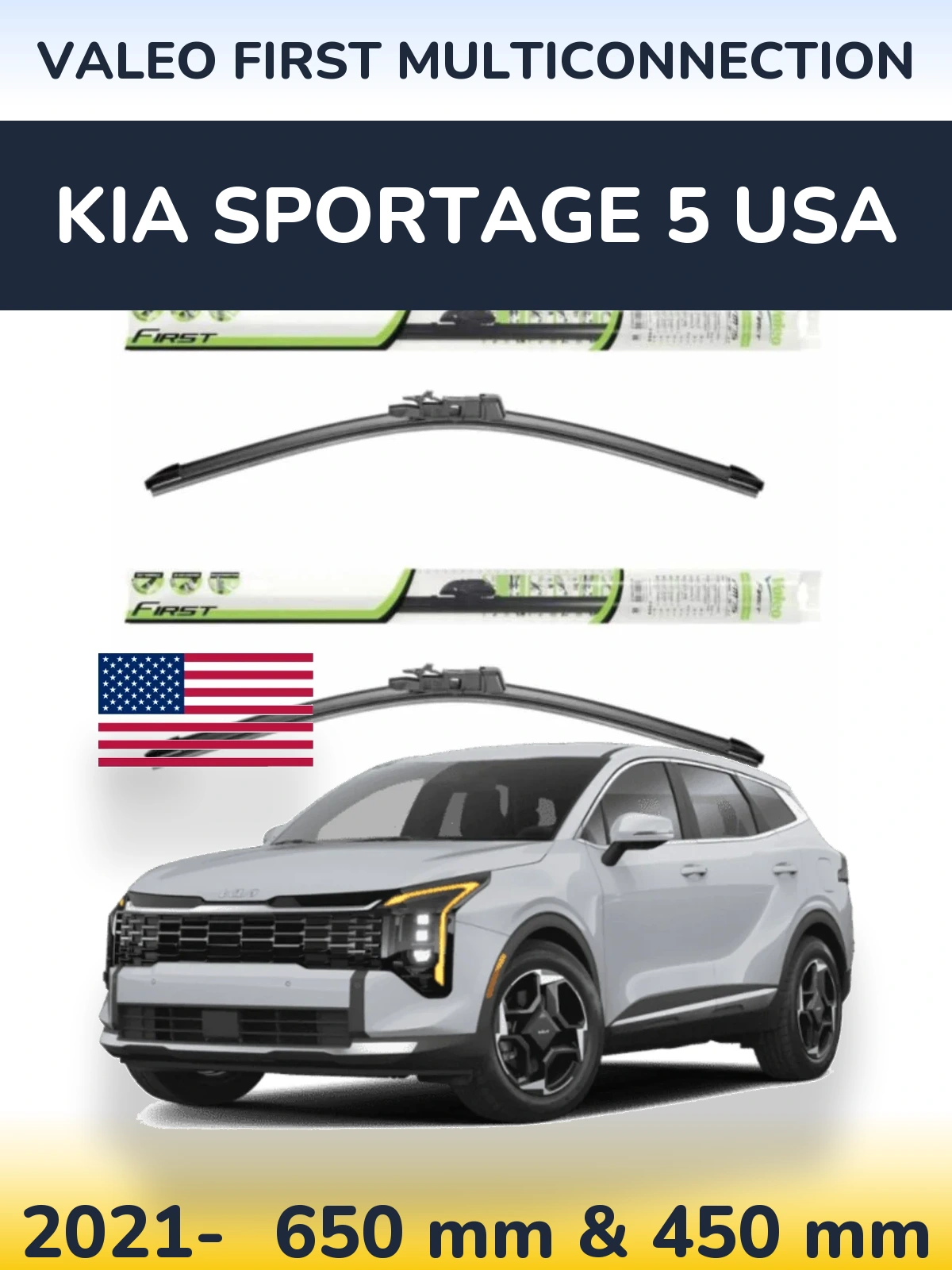 Torkarblad Valeo First MultiConnection för KIA Sportage 5 USA