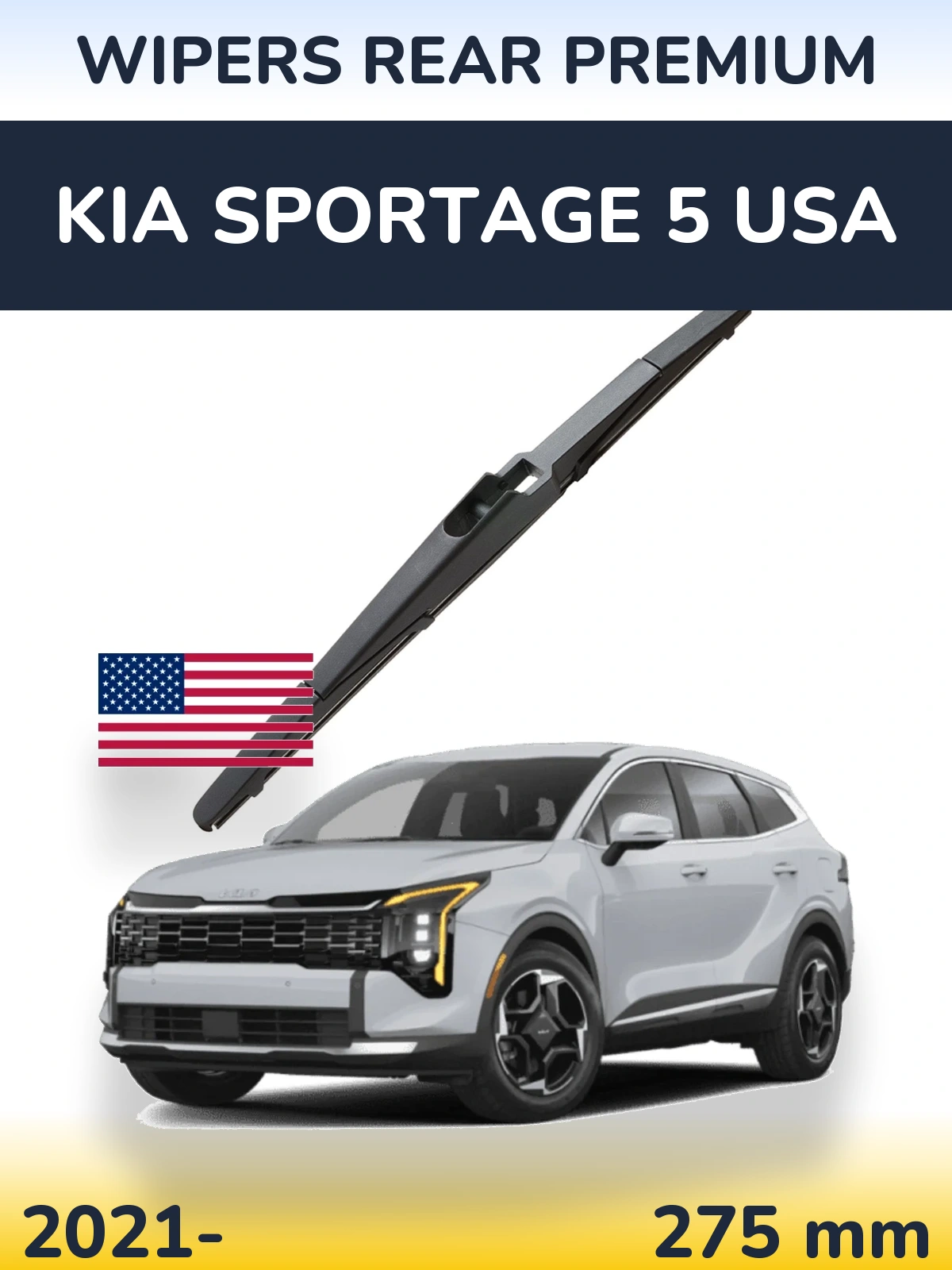 Rear wiper blade WIPERS REAR PREMIUM 275 mm for KIA Sportage 5 USA 2021-2026