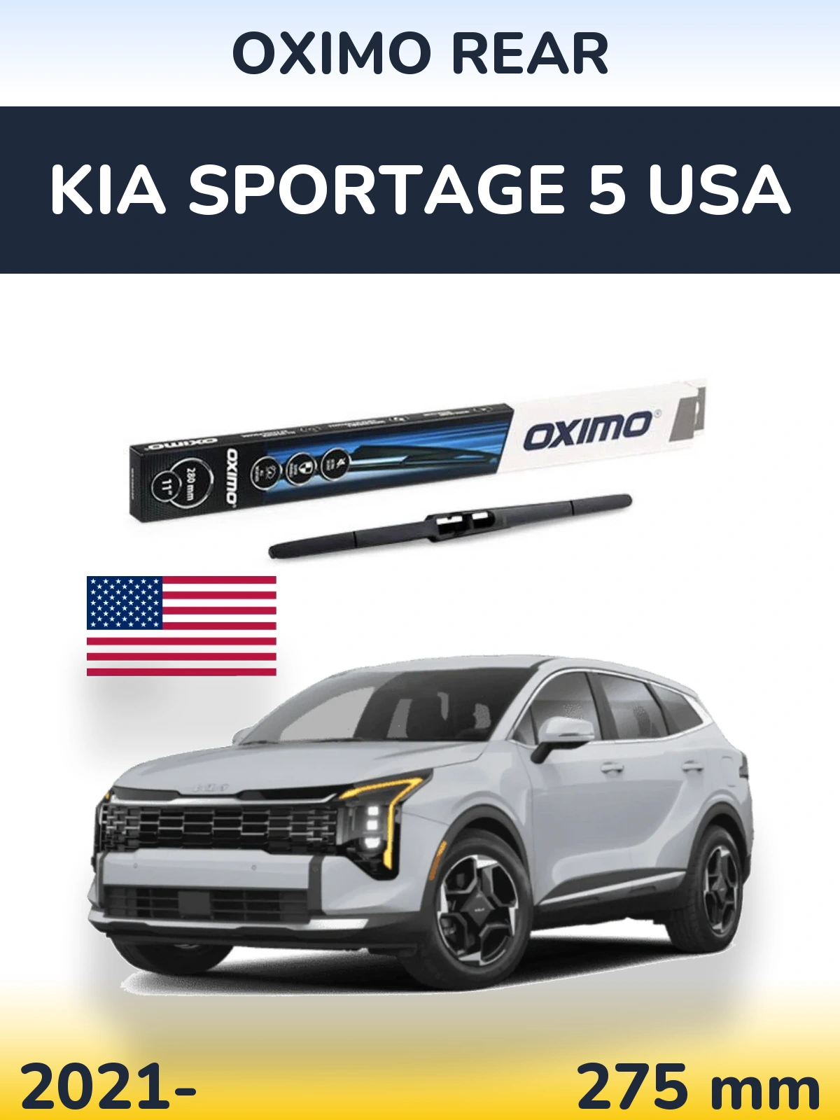 Rear wiper blade Oximo Rear 280 mm for KIA Sportage 5 USA 2021-2026