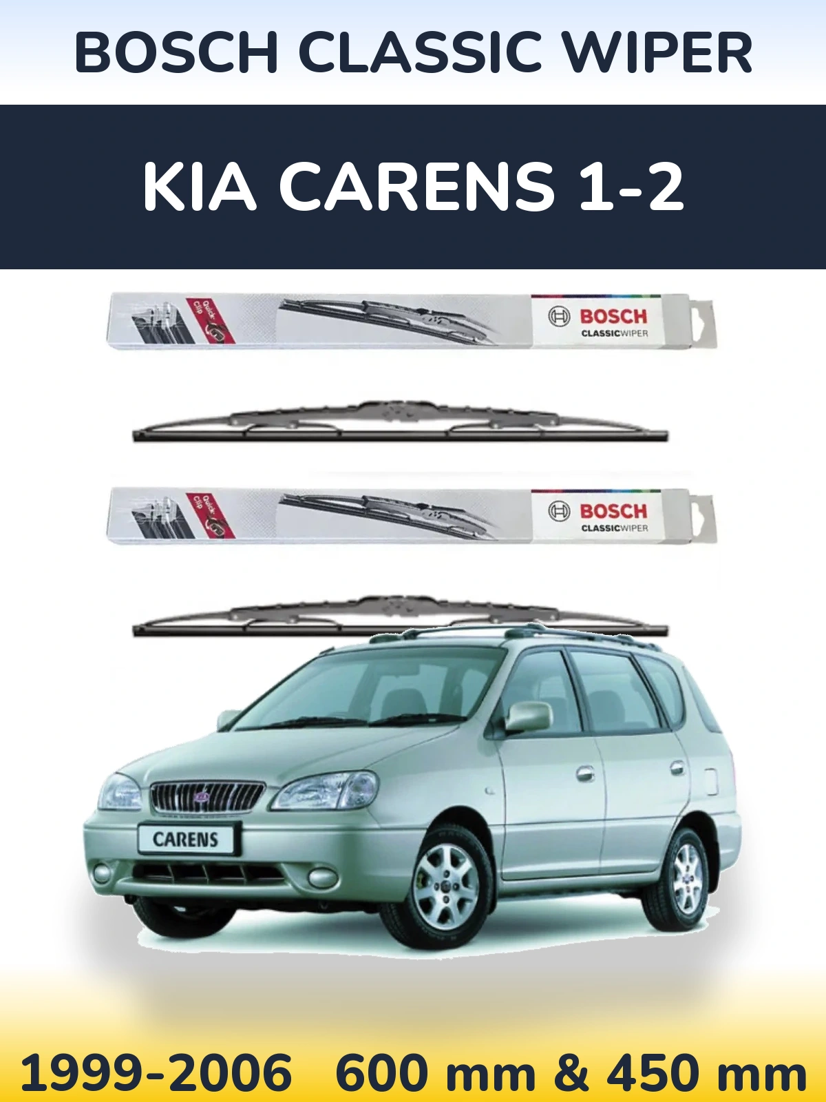 Torkarblad BOSCH Classic Wiper för KIA Carens 1-2