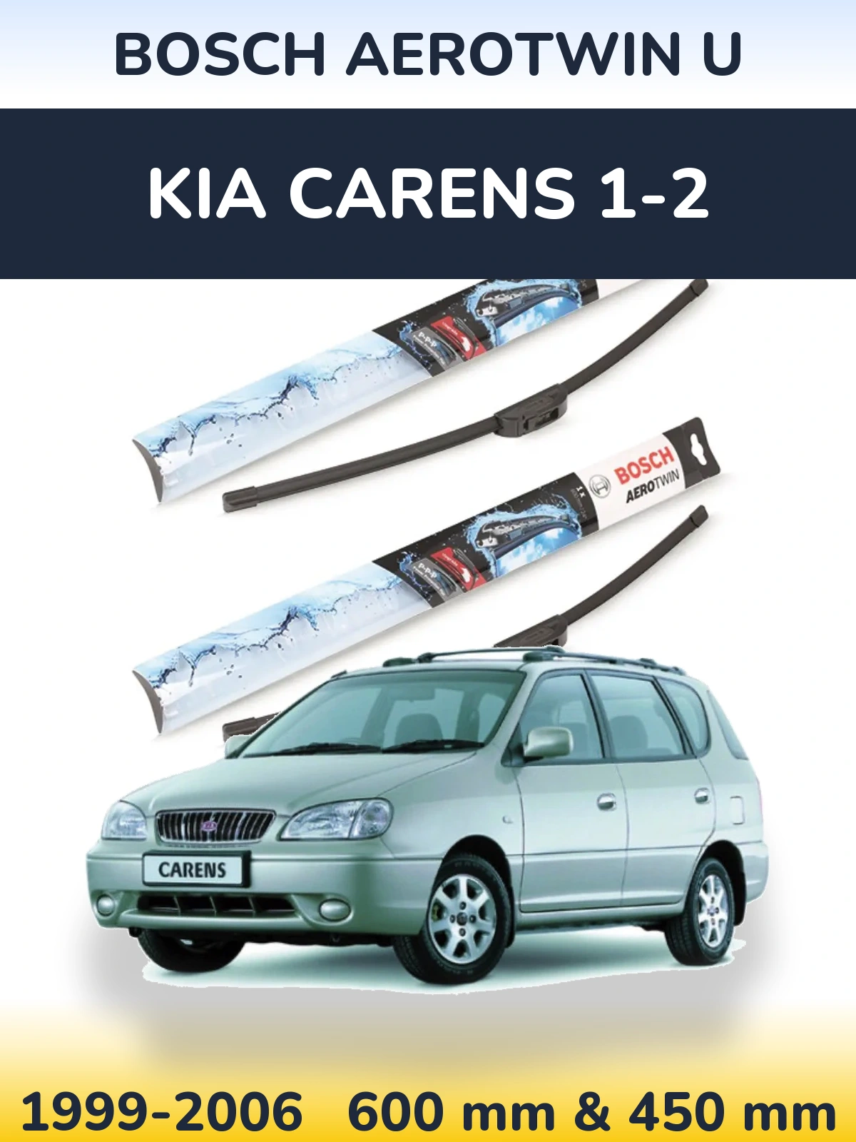 Torkarblad BOSCH AeroTwin U för KIA Carens 1-2