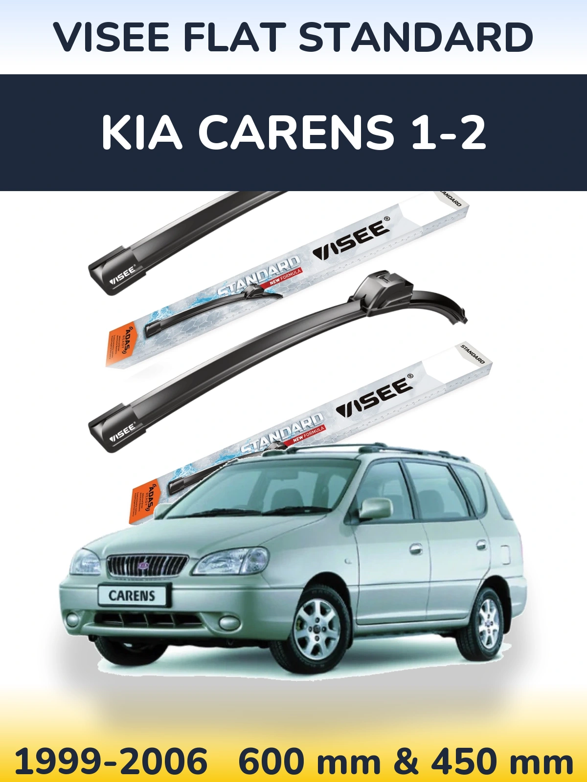 Torkarblad VISEE FLAT STANDARD för KIA Carens 1-2